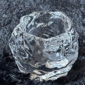 Kosta Boda Clear Glass Textured Votive Candle Holder Ice